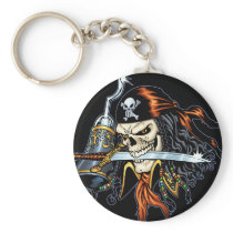 Skull Pirate with Sword and Hook by Al Rio Keychains