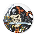Skull Pirate with Sword and Hook by Al Rio magnets