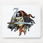 Skull Pirate with Sword and Hook by Al Rio mousepads