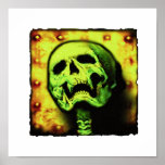 skull plate canvas with black border posters