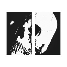 Skull Pop Art Wrapped 2 Canvases Set Stretched Canvas Prints