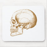 Skull Side Sepia Mouse Pad