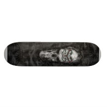 skull skate board deck