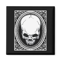 Skull ~ Skeleton Skulls Gothic Black Fridge Magnet