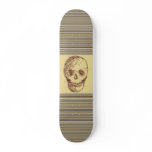 Skull Sketch. Brown Drawing. Customisable skateboards
