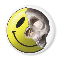Skull smiley fridge magnet
