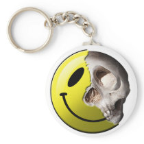 Skull smiley keychain