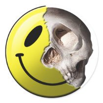 Skull smiley stickers