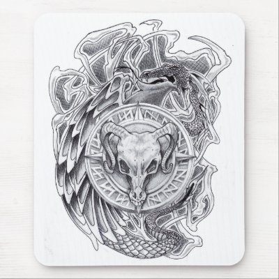 Skull & Snake Mousepads by GothicArt