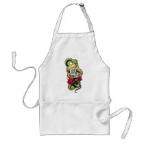 Skull Snake Roses Design Aprons