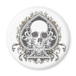 Skull Spade with gold magnets