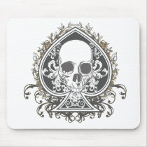Skull Spade with gold Mouse Pads