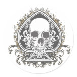 Skull Spade with gold stickers