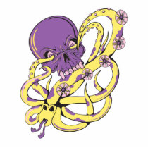 skull squid attack vector cartoon art cut out