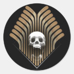 Skull & Sticks Round Sticker