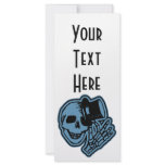 Skull Top Hat Gentleman Blue Custom Rack Cards