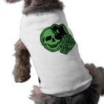 Skull Top Hat Gentleman Green Doggie Tee