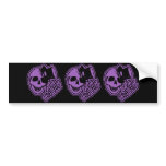Skull Top Hat Gentleman Purple Bumper Stickers