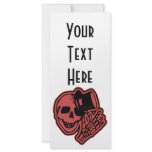 Skull Top Hat Gentleman Red Customized Rack Card