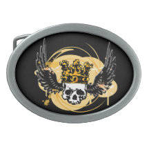 Skull & Wings Buckle Belt Buckle