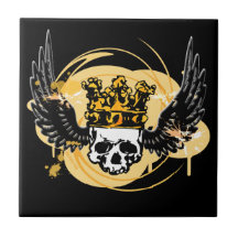 Skull & Wings Ceramic Tile