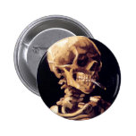 Skull With Cigarette, Van Gogh Pinback Buttons