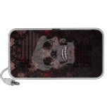 Skull with Crown on Grunge Black Lace Red Damask Speaker