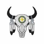 Skull with feathers embroidered shirts