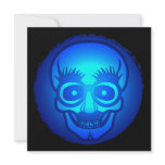 Skull with funny glasses Halloween party invites invitations