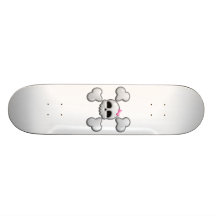 Skull with Pink Bow Skate Board Deck