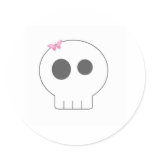 Skull with pink butterfly stickers