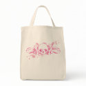 Skull with Pink Splatters and Swirls bags