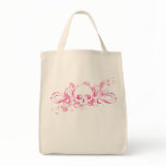 Skull with Pink Splatters and Swirls bags