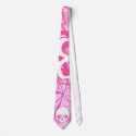 Skull with Pink Splatters and Swirls ties
