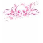 Skull with Pink Splatters and Swirls t-shirts