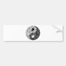 Skull Yin Yang Bumper Stickers