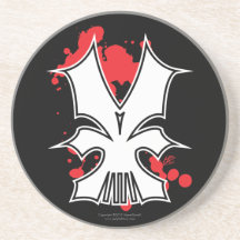 SkullMech Mechanoid Skull with Blood Splatters Coasters