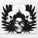 Skulls and Wing - Black mousepads
