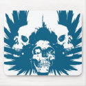 Skulls and Wing - Blue mousepads