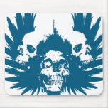Skulls and Wing - Blue mousepads