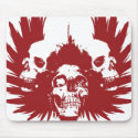 Skulls and Wing - Red mousepads