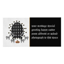 Skulls and Zebras Easter Egg Custom Photo Card