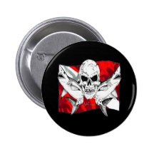 Skulls Collection by DiversDen Pinback Button