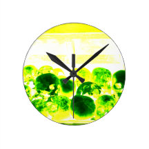 Skulls Green & Yellow Round Wall Clocks
