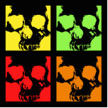 Skulls of colour retro table top decor photo sculptures