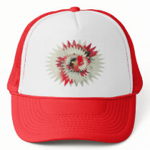 Skulls red trucker hat