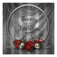 Skulls & Roses Elegant Gothic Wedding Invites