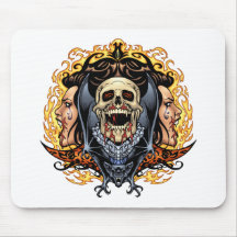 Skulls, Vampires and Bats customisable by Al Rio. Mouse Mat