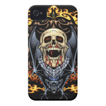 Skulls, Vampires and Bats Gothic Design by Al Rio iPhone 4 Case-Mate Case