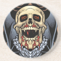 Skulls, Vampires and Bats Gothic Design by Al Rio Drink Coasters